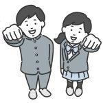 戸田　塾　中学生イラスト