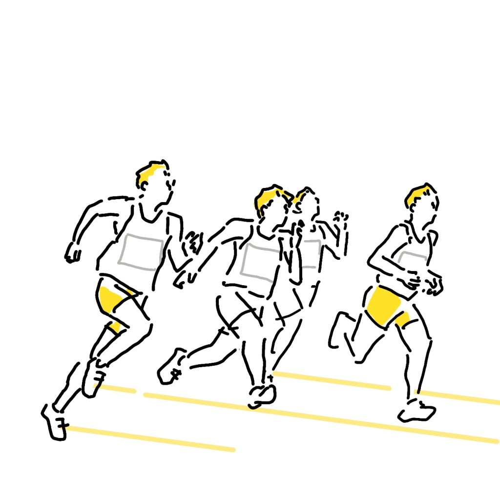 部活と勉強の両立スポーツしているイラスト