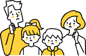 心配している家族イラスト